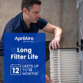 Aprilaire 28 square feet of filtering media captures more particles.