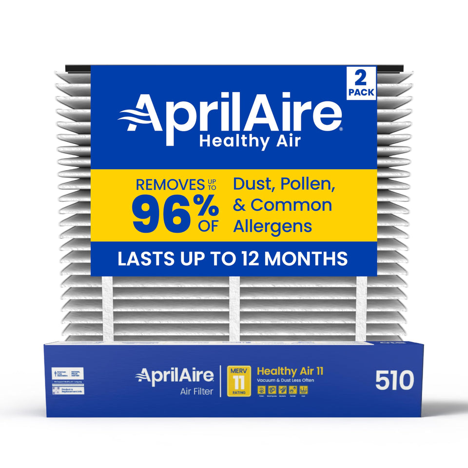 Aprilaire 510 replacement filter front view for authentic, USA-made whole-home filtration