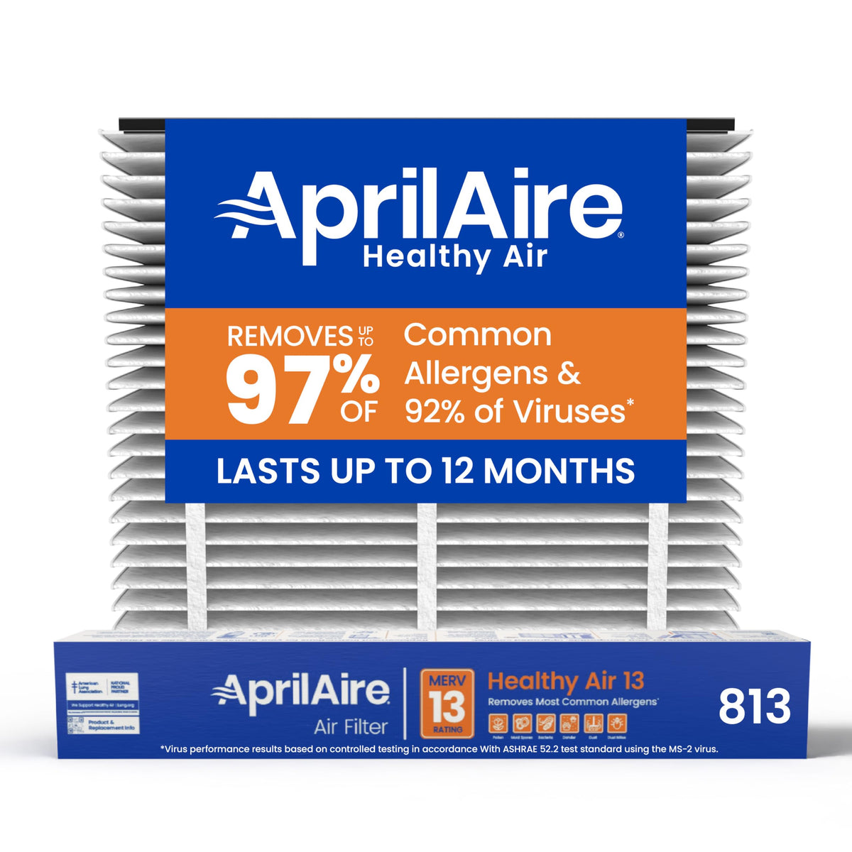 Aprilaire 813 replacement filter 20x25x4 ready for installation and enhanced air quality