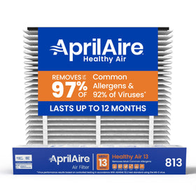 Aprilaire 813 replacement filter 20x25x4 ready for installation and enhanced air quality