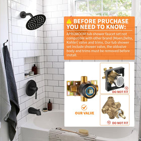 APROMOOM 6-inch rain shower head delivering wide coverage