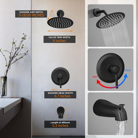 APROMOOM diverter tub spout shown with water flow