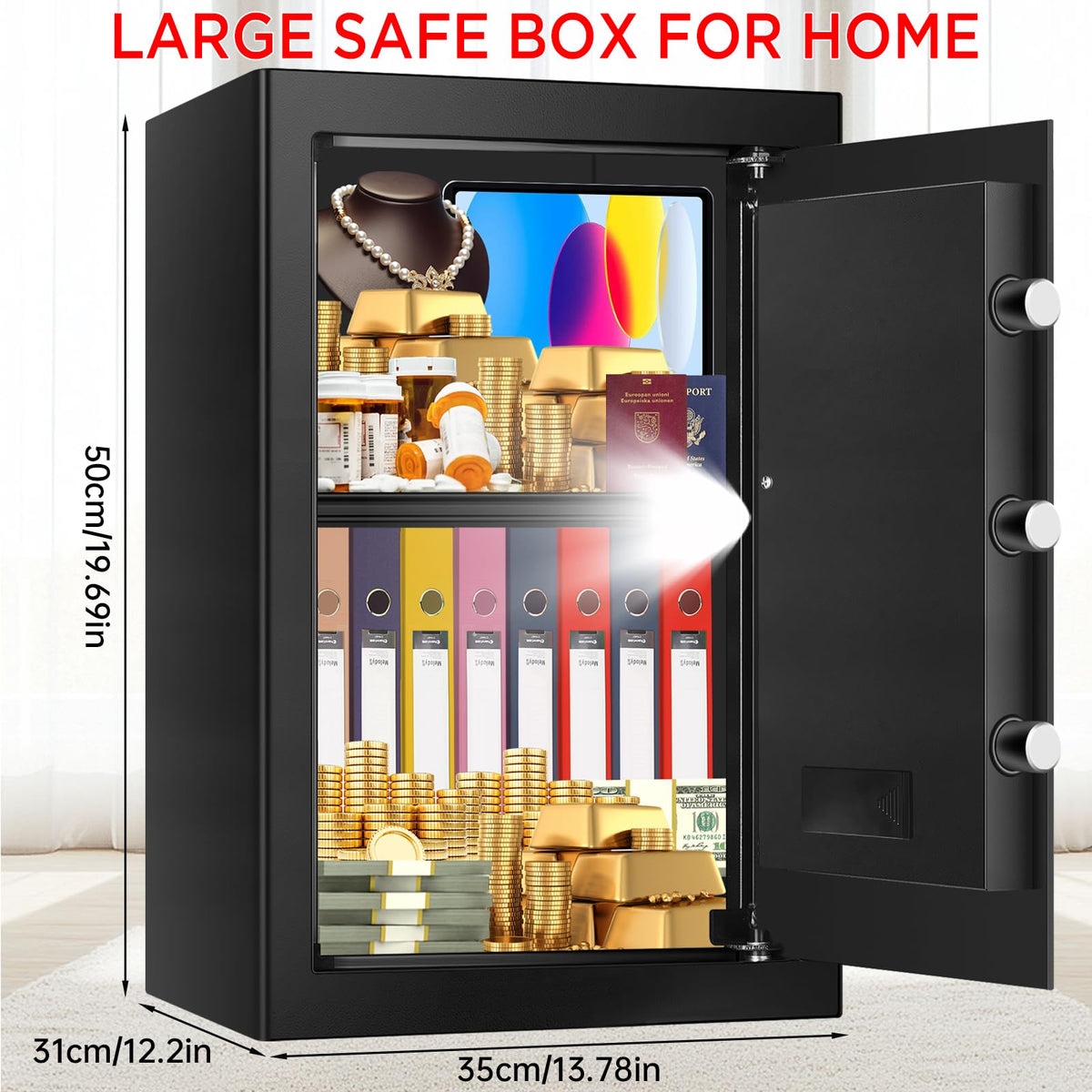 Aprxuvot large safe with digital keypad for easy daily access