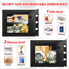 Aprxuvot compact safe mounting holes for wall or floor installation