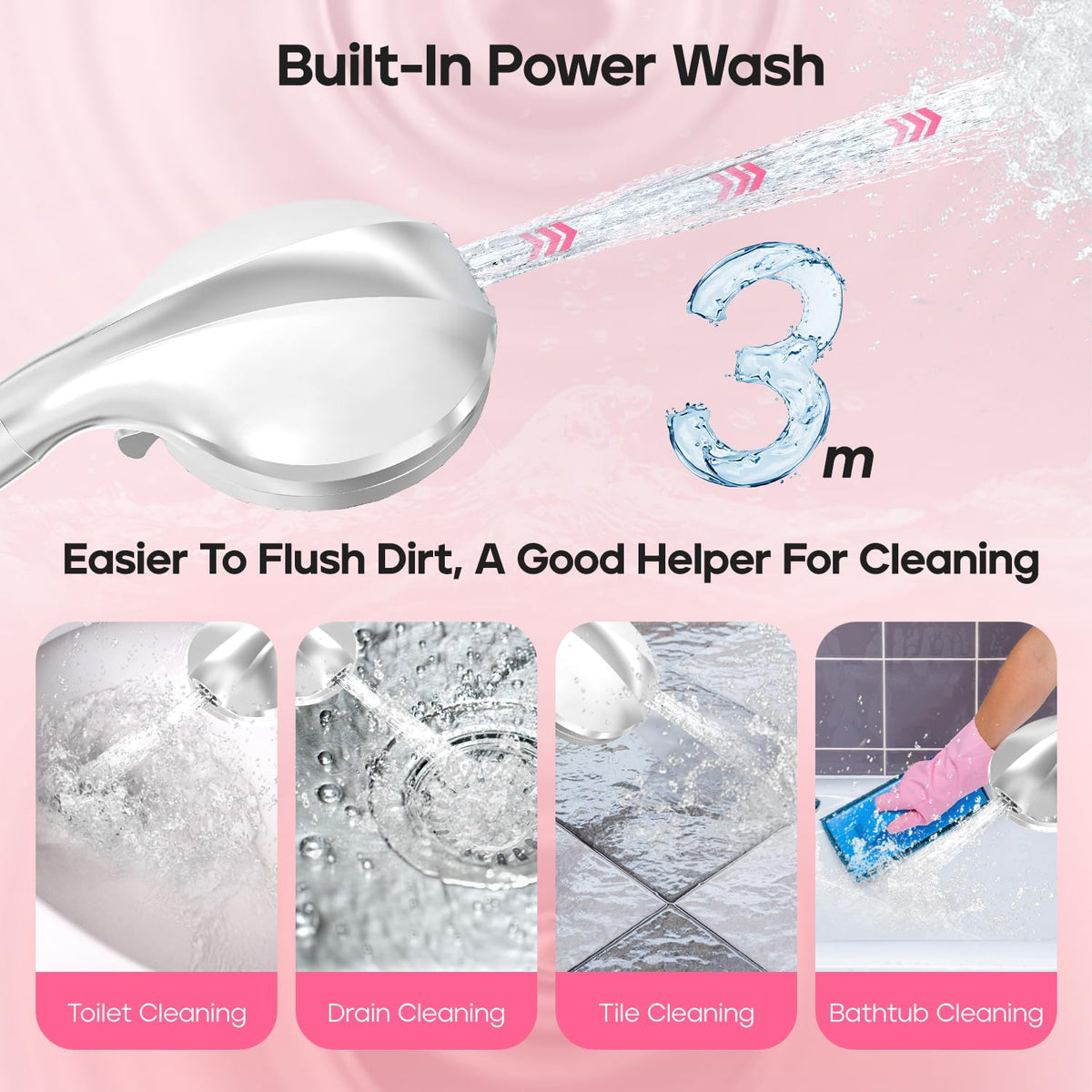 AQANakki easy-install shower head with universal threads fits most bathrooms