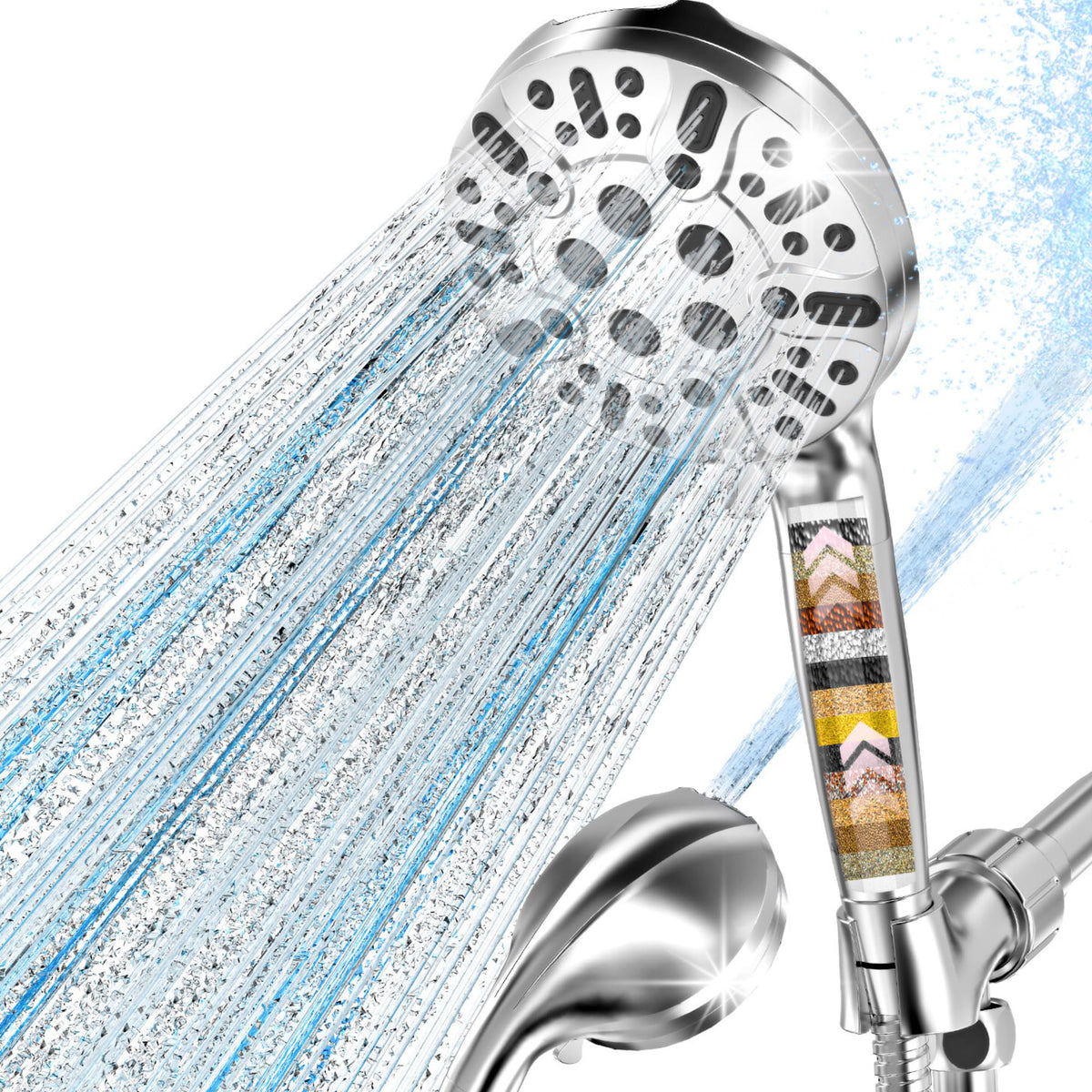 AQANakki filtered shower head handheld enables flexible rinsing with filtered water