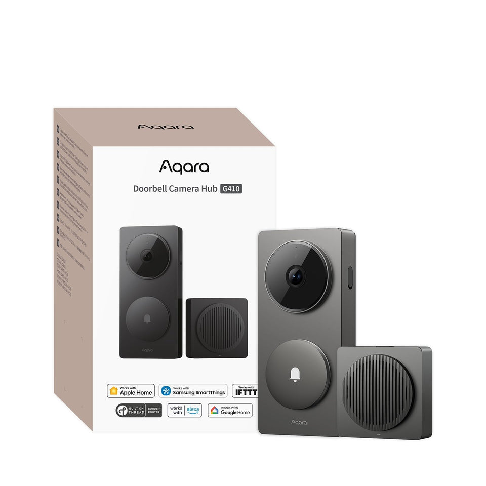 Aqara G410 doorbell camera front view with 2K video and built‑in chime for clear doorstep visuals