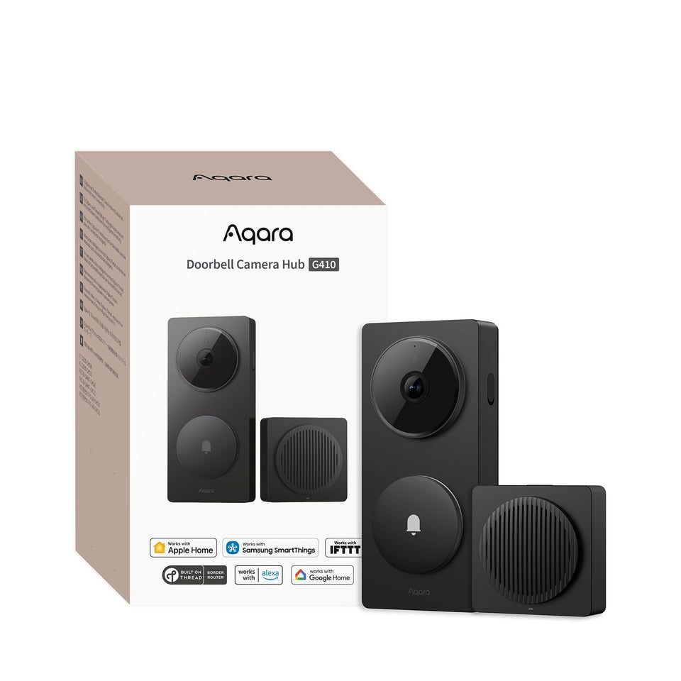 Aqara G410 doorbell camera front view for crisp 2K porch monitoring.