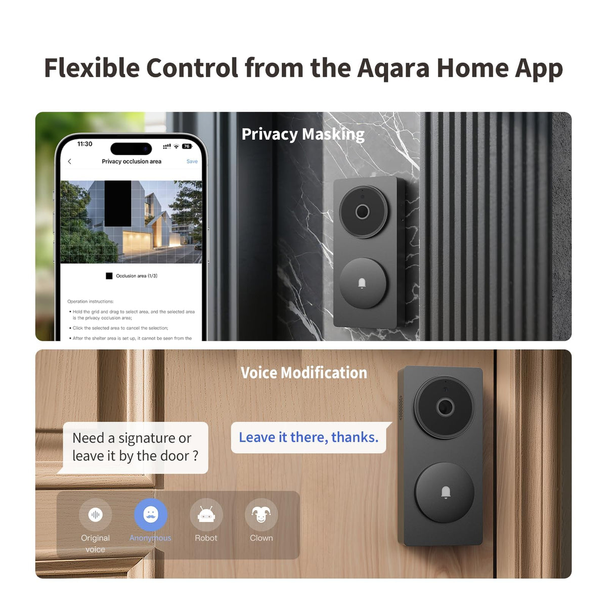 Aqara G410 night vision aids clear viewing in dim entryways.