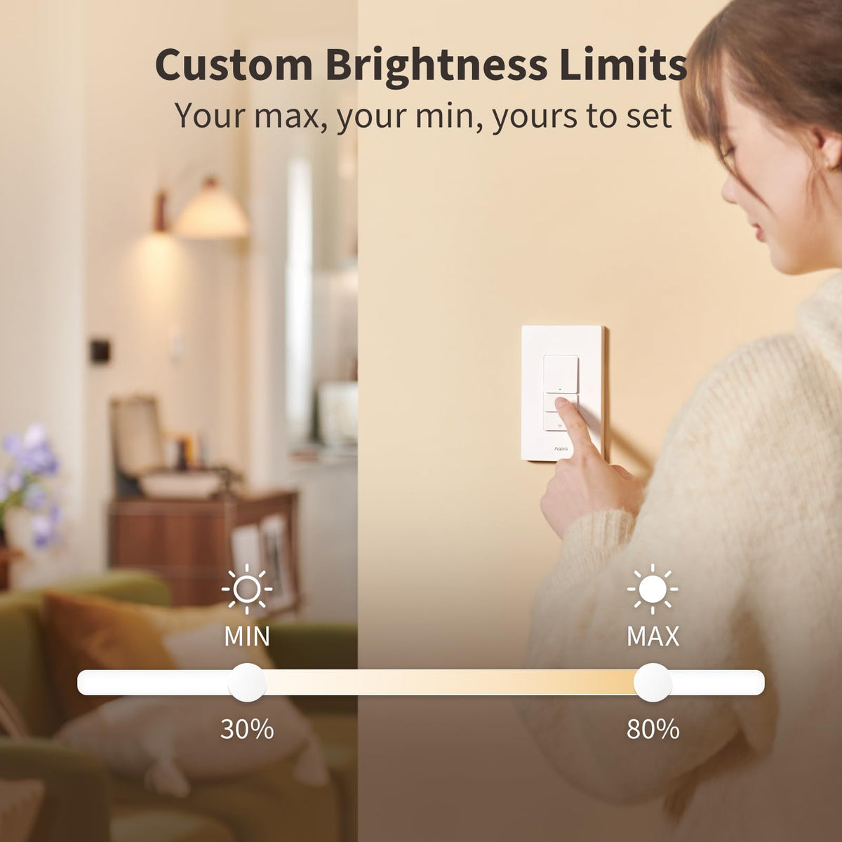 Aqara H2 demonstrates adjustable brightness range for mood lighting