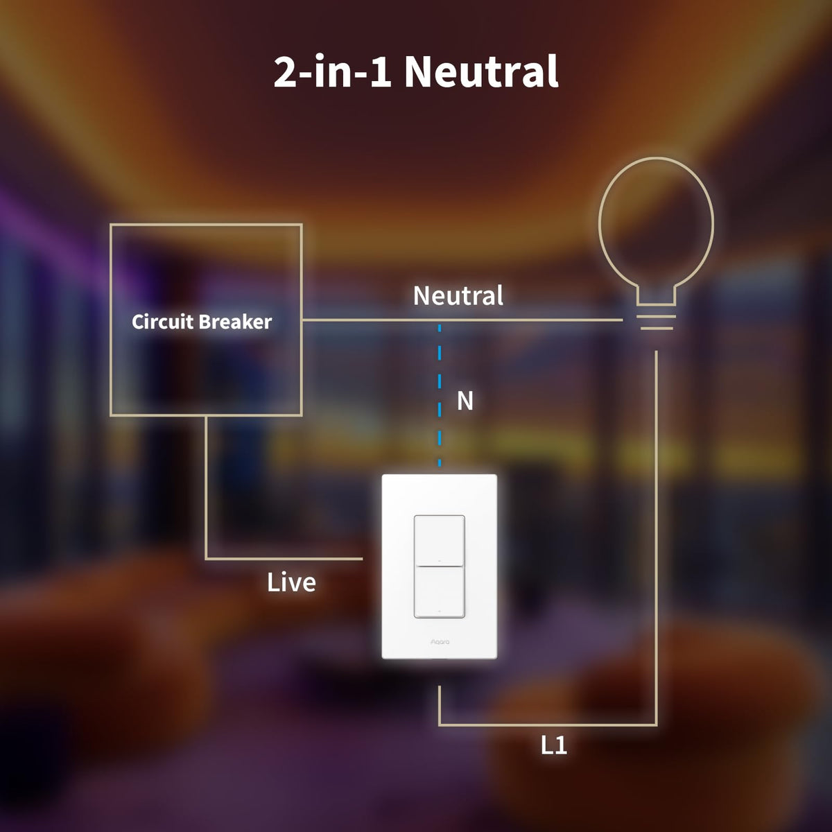 Aqara H2 wiring setup image shows neutral and no-neutral compatibility.