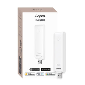 Aaqara M100 hub front view showing compact design for discreet home placement.