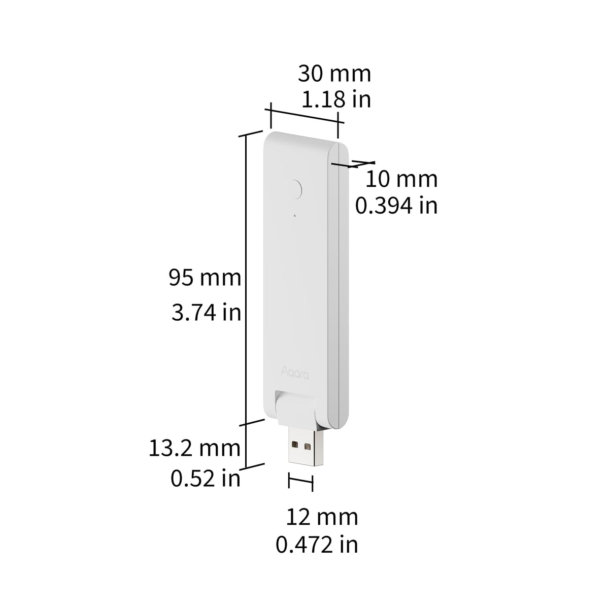 Aqara M100 power connection using a USB power source for quick setup.