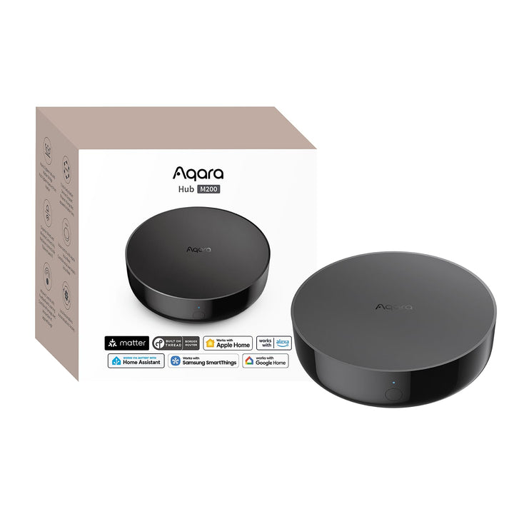 Aqara M200 multi‑protocol hub enabling seamless smart home integration.