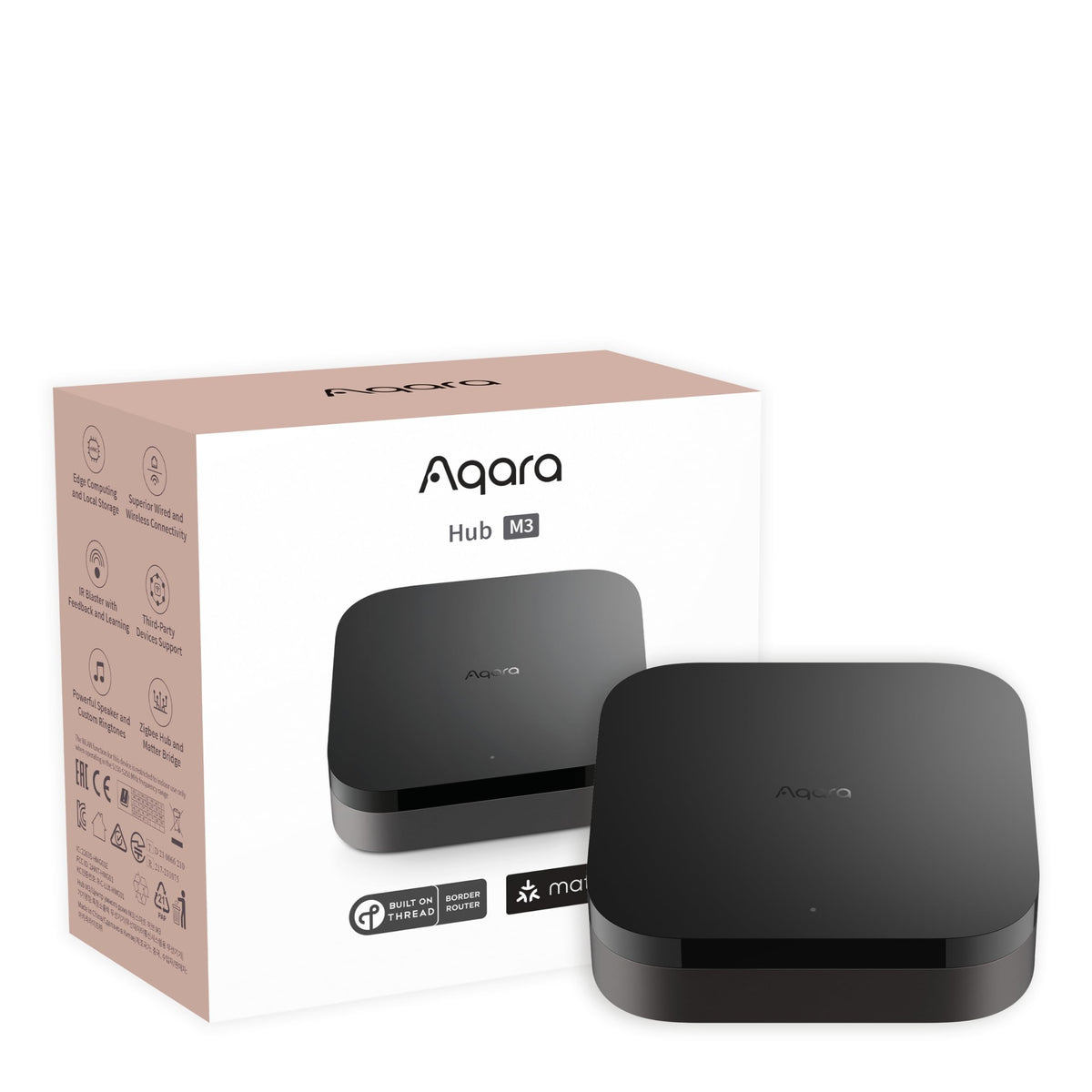 Aqara M3 hub front view ready for seamless home automation and local control.