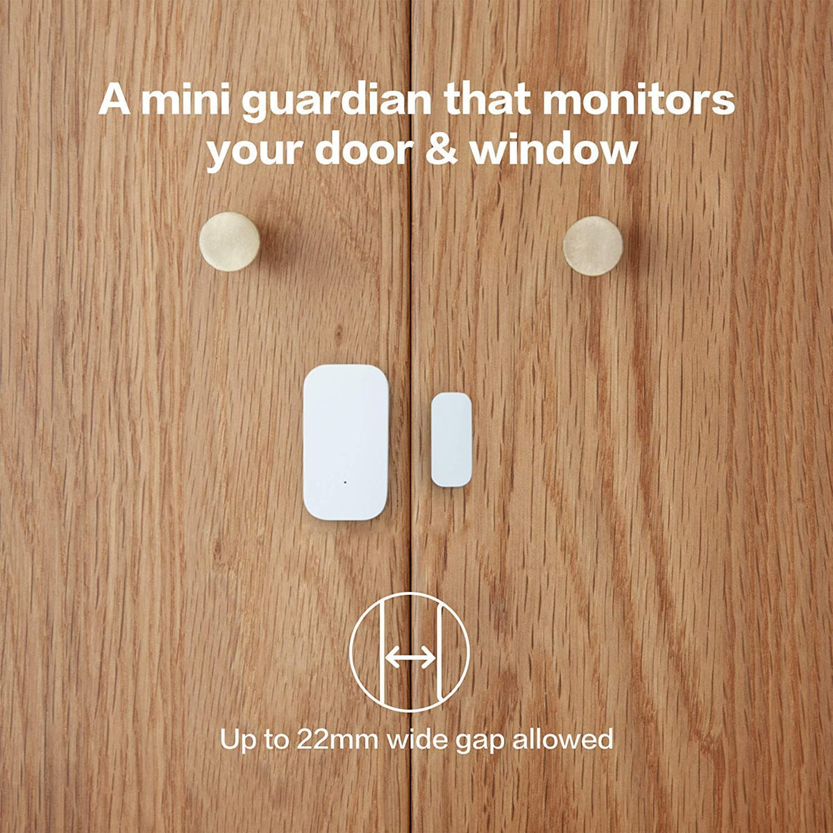 Aqara Sensor installation on a door for instant status alerts.