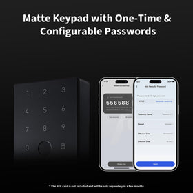 Aqara U100 with Apple Home Key unlocks via iPhone or Apple Watch for hands-free entry.