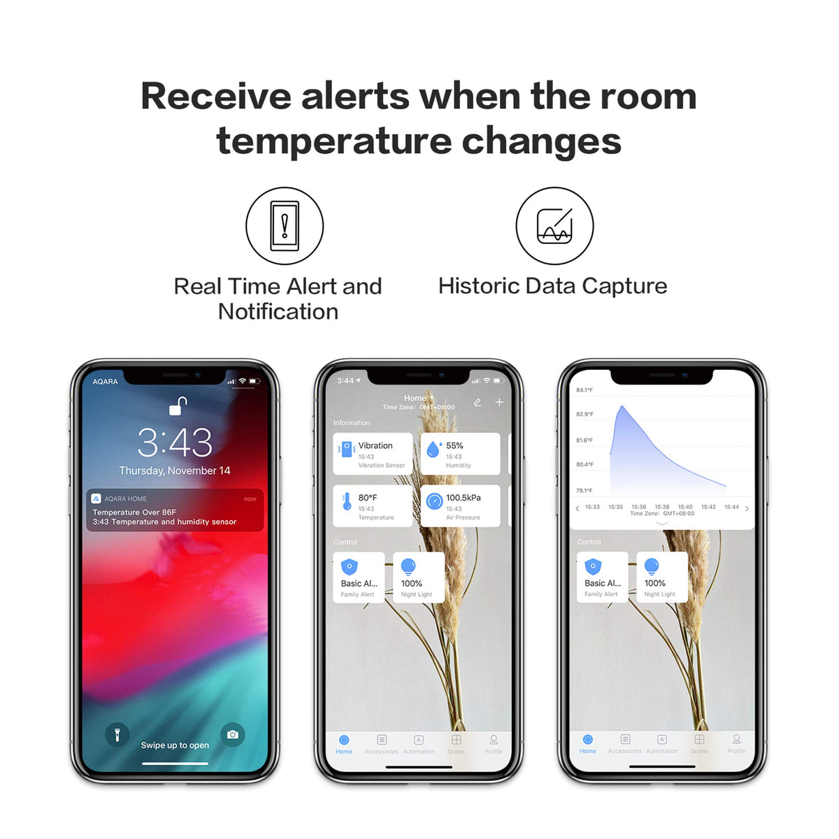 Aqara sensor with long-life battery designed for two-year operation.
