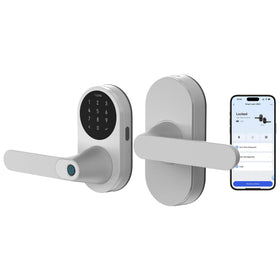 Aqara U300 front door lock with handle for secure, stylish entry.