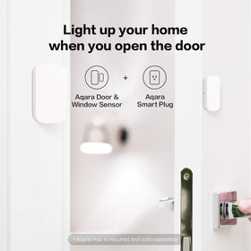 Aqara Zigbee setup icons illustrate HomeKit and Alexa compatibility for smart control.