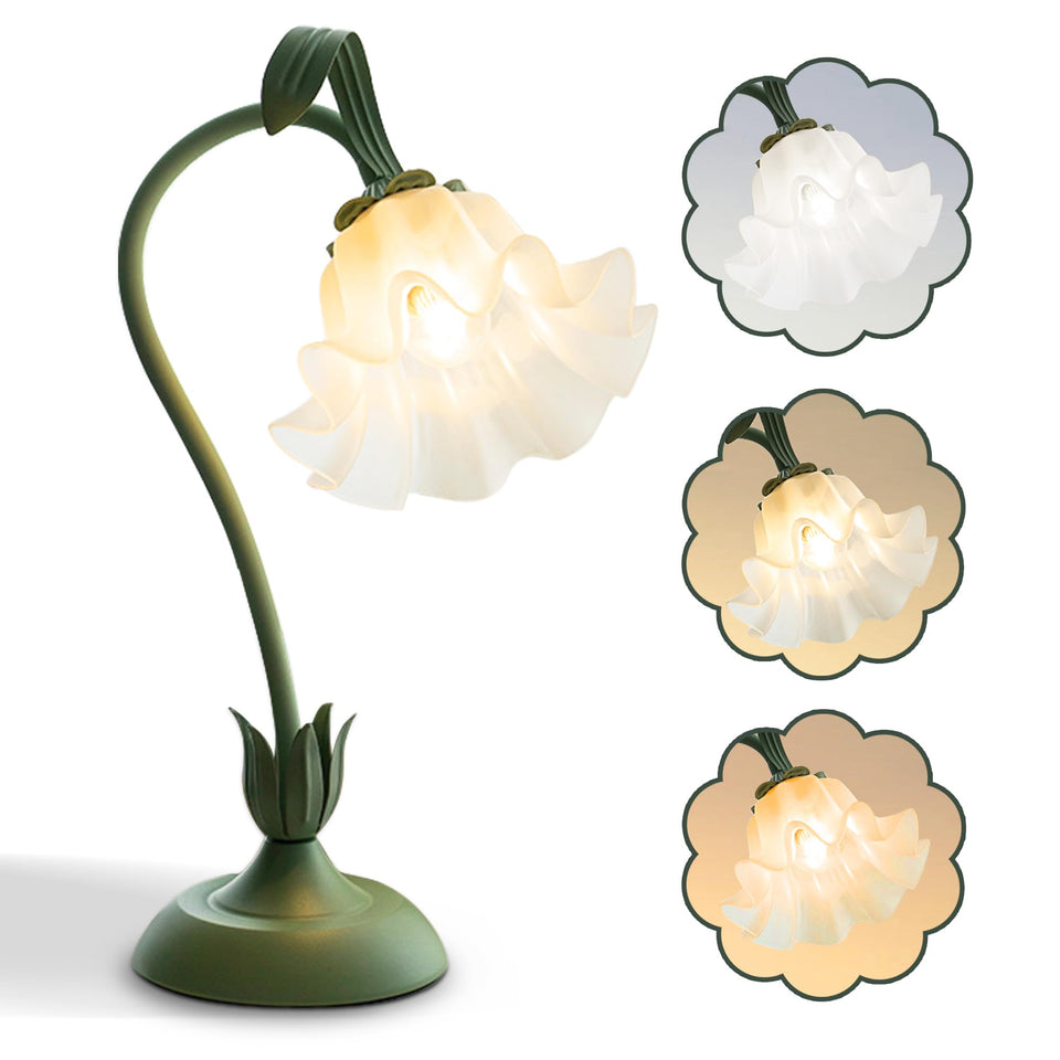 AQDZCNF Flower Table Lamp with branch design creates vintage ambiance in the living room