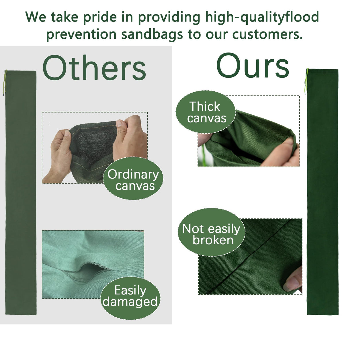 AQICHEYO sandbag deployed at doors and windows for barrier protection.