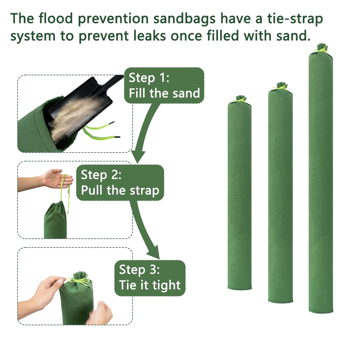 AQICHEYO pack of four flood sandbags offers versatile defense options.