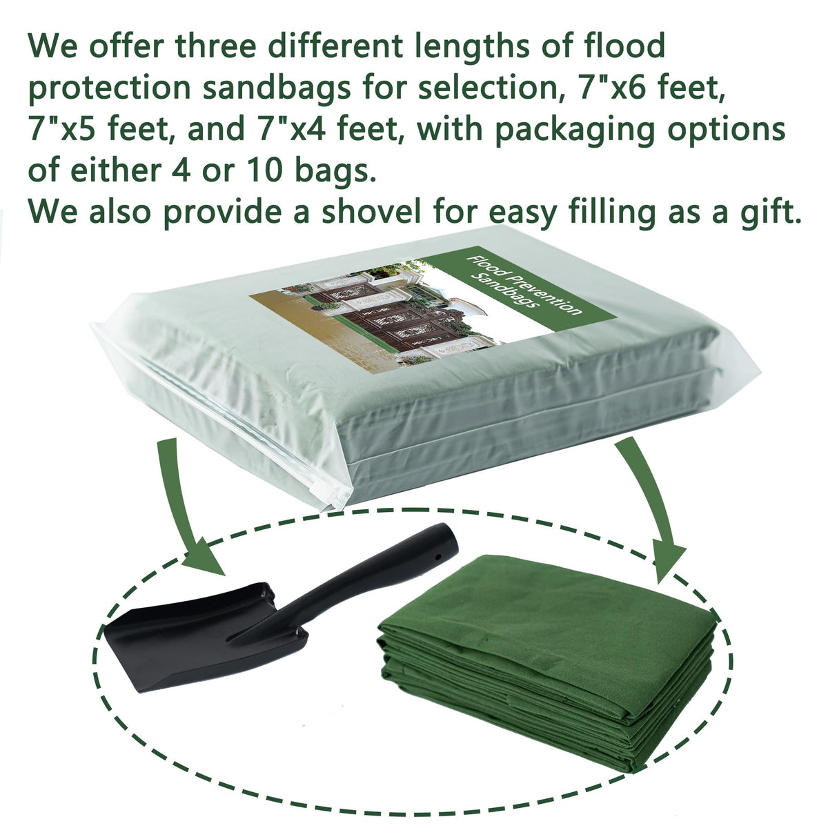 AQICHEYO sandbag shows a tie-strap system for secure, leak-free setup.