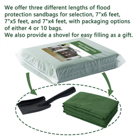 AQICHEYO sandbag shows a tie-strap system for secure, leak-free setup.