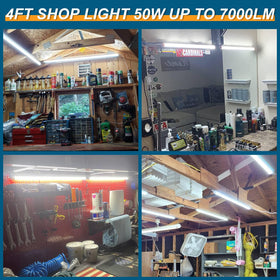 AQIQUUT LED shop light with V-shaped design for wide 270-degree coverage.
