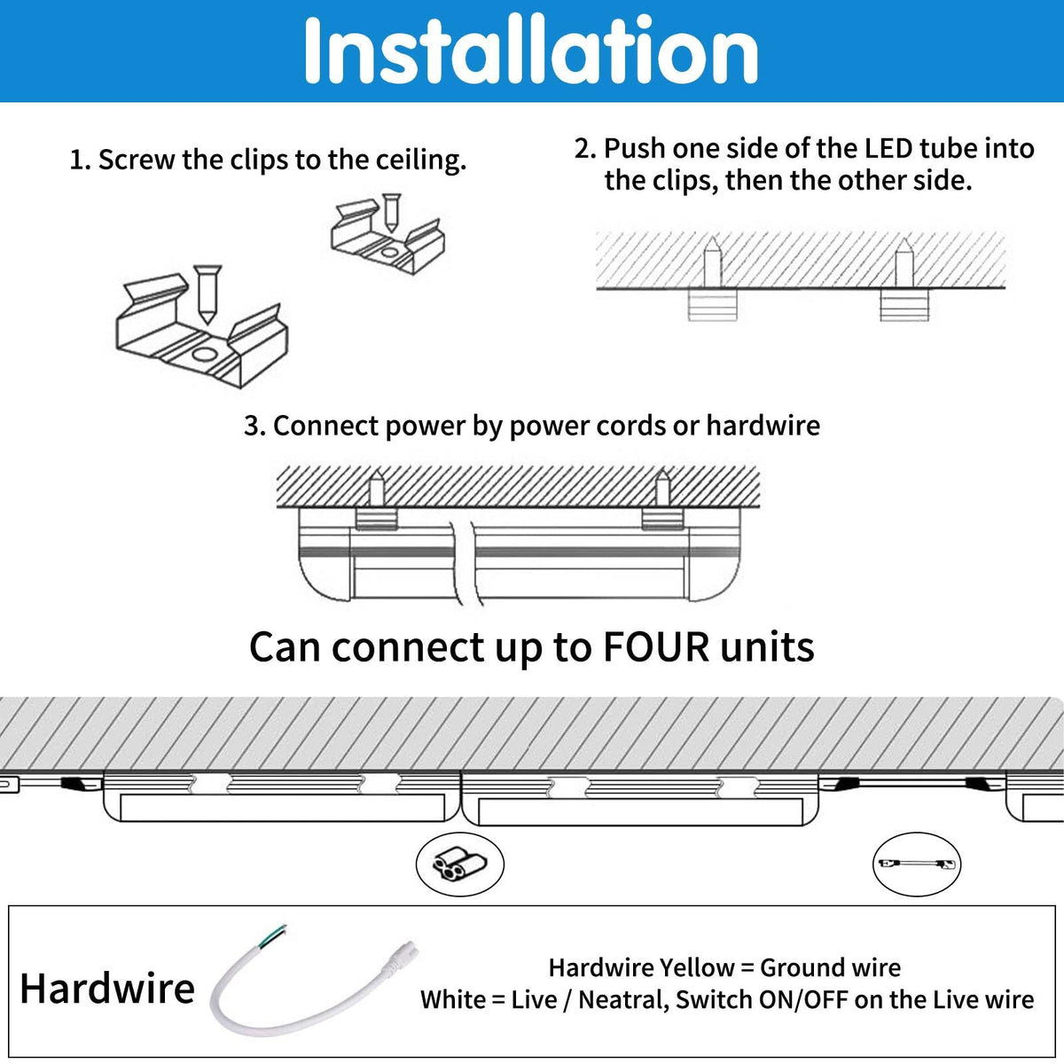 AQIQUUT shop lights illuminate garages and warehouses efficiently.