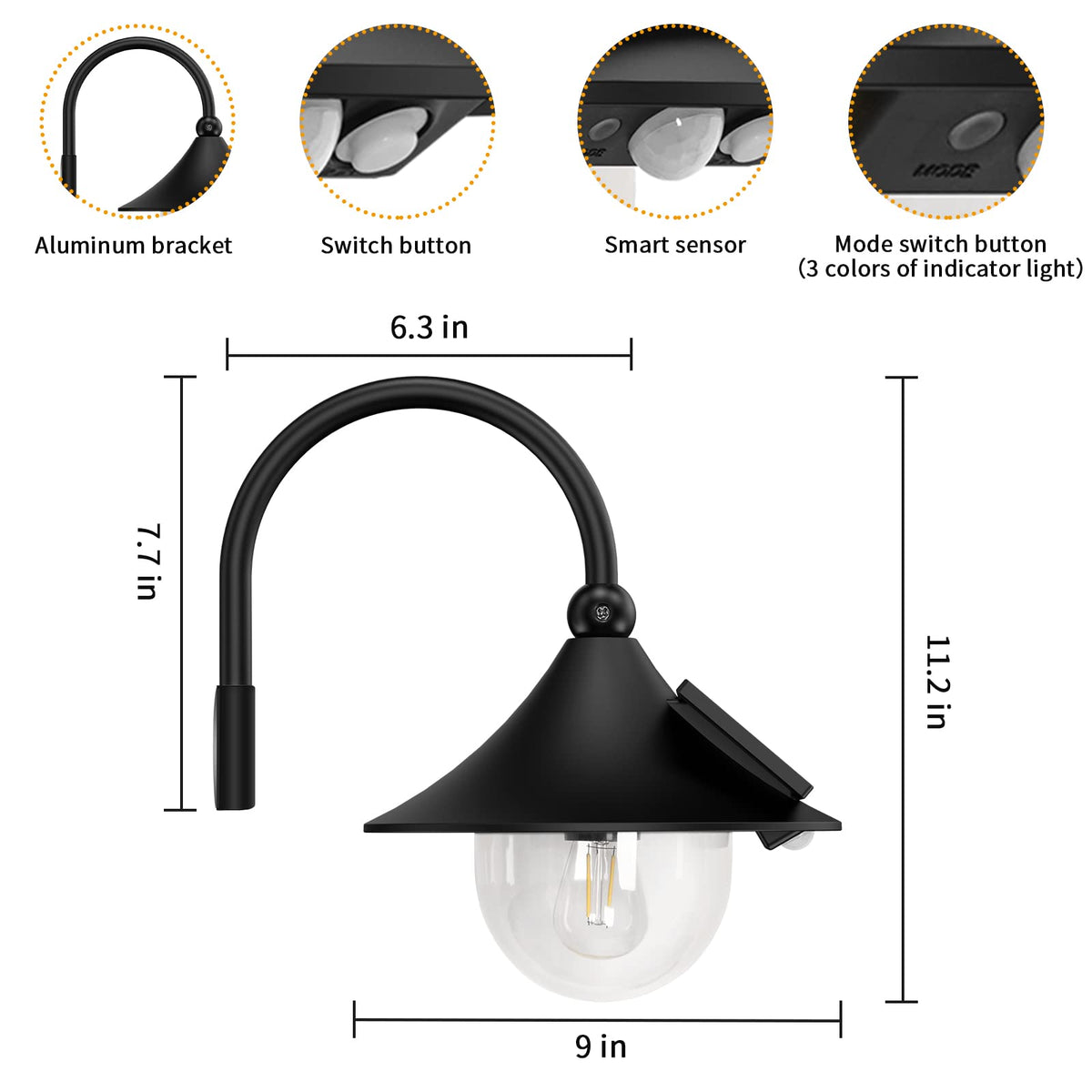 Aqonsie easy-install with included screws enables quick mounting.