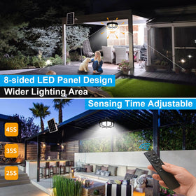 Aqonsie indoor/outdoor solar light suitable for shed, garage, or patio.