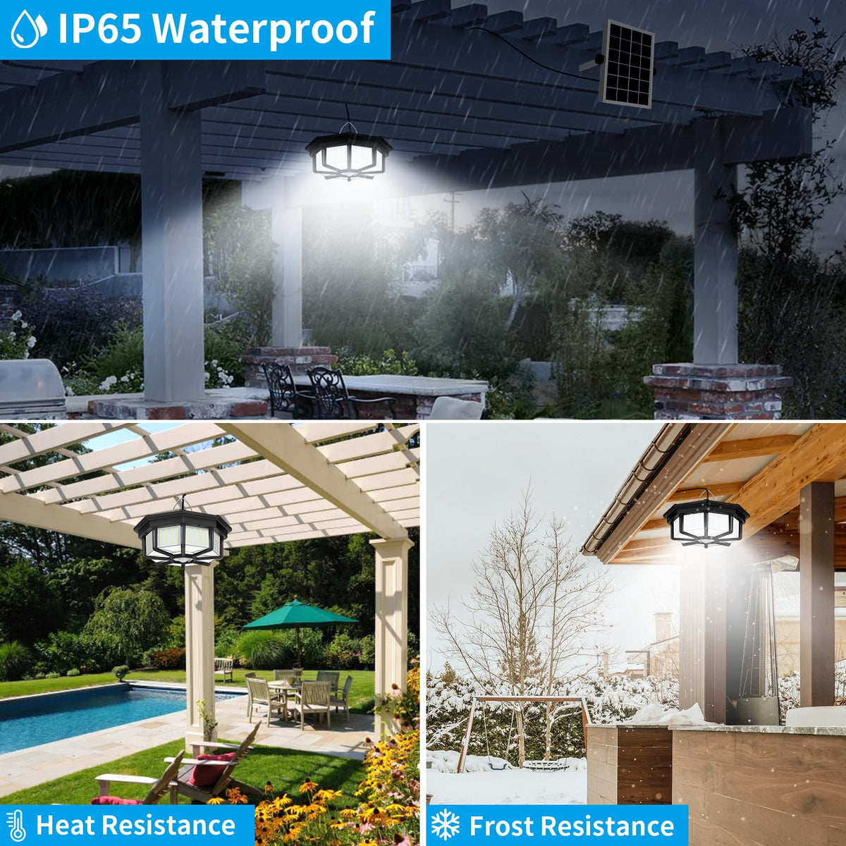 Aqonsie IP65 weatherproof housing withstands rain and wind.