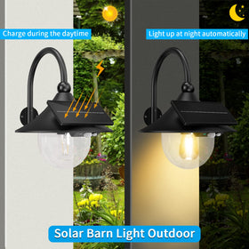 Aqonsie solar barn light with IP65 waterproof rating for all weather.