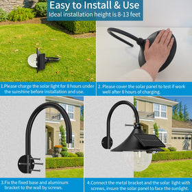 Aqonsie solar barn light ideal for barns, sheds, coops and porches.