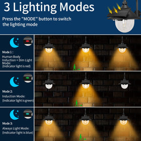 Aqonsie solar barn light mounted on wall for easy setup.