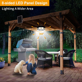 Aqonsie solar light remote control for mode and brightness adjustments.