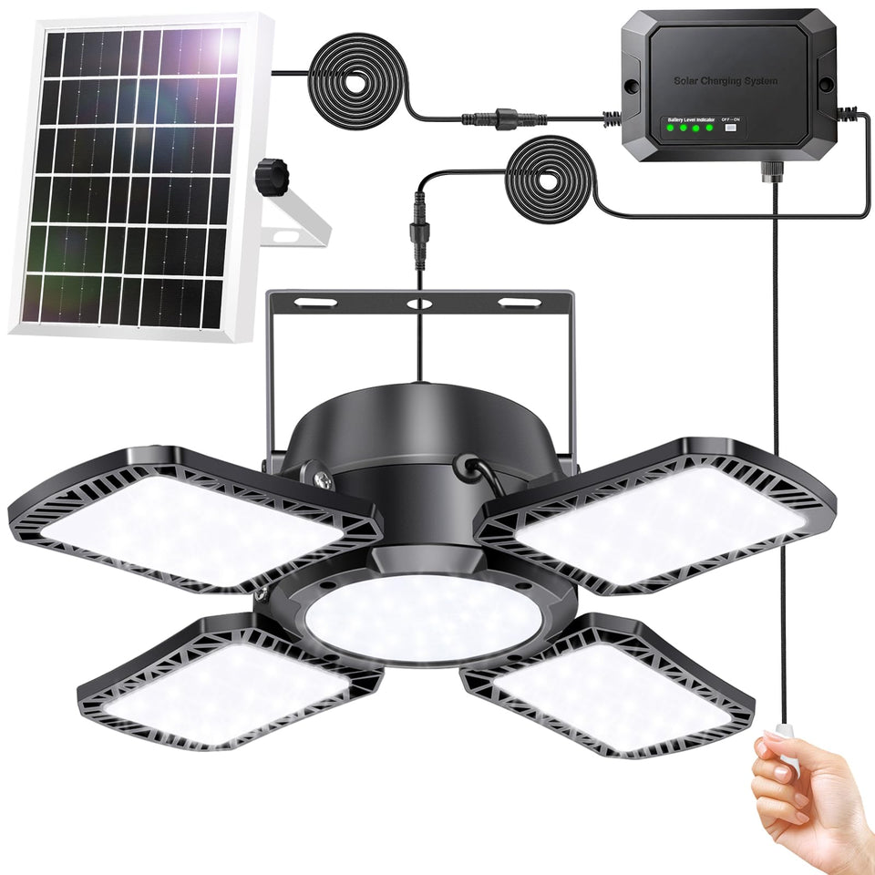 Aqonsie pull-string solar shed light pendant for easy operation.