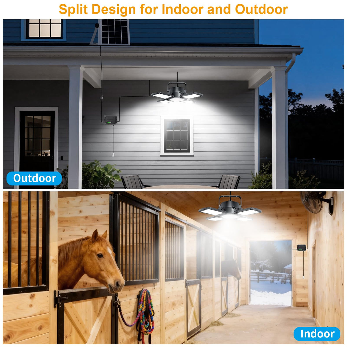 Aqonsie bright wide-area lighting for workshops and yards.