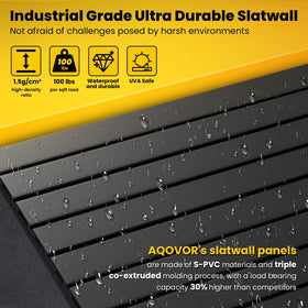 AQOVOR slatwall interlock design boosts seamless panel integration.