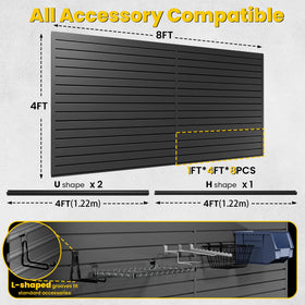 AQOVOR slatwall hardware kit enhances instant organization on walls.
