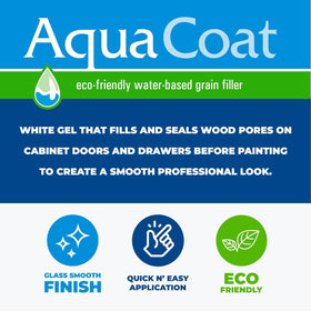 Typical cabinet refinishing project using Aqua Coat for a uniform base