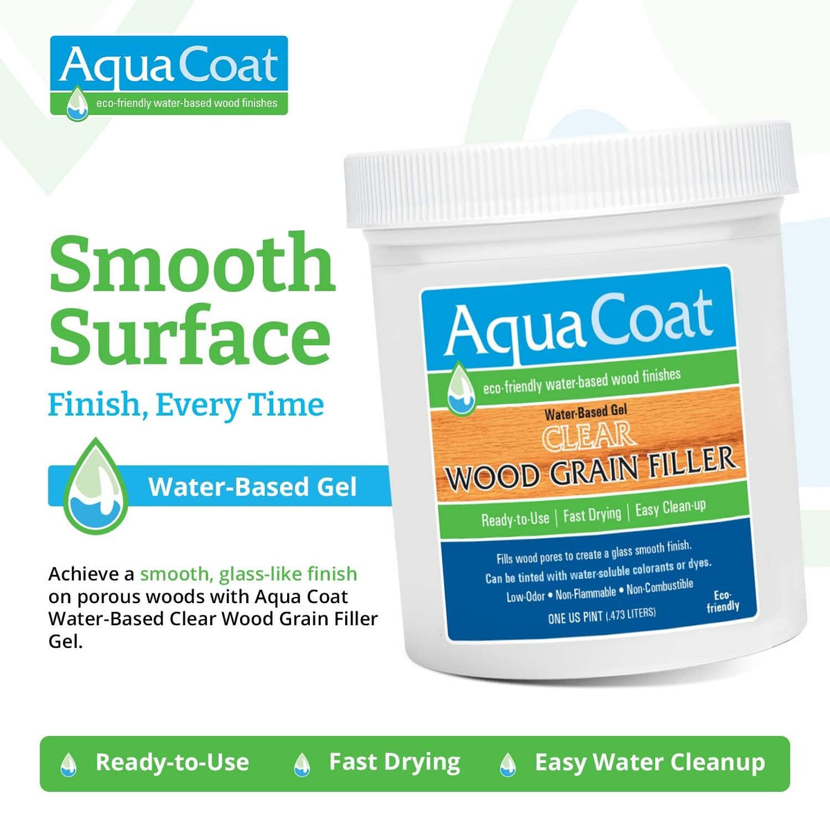 Aqua Coat Clear Wood Grain Filler Gel brush-application demonstrates even coverage.
