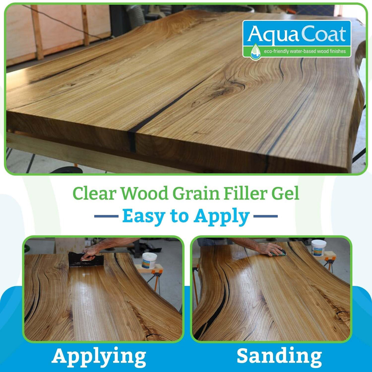 Aqua Coat Clear Wood Grain Filler Gel cabinet-vanity use for flawless surfaces.