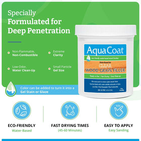 Aqua Coat Clear Wood Grain Filler Gel smooth-finish result after sanding.