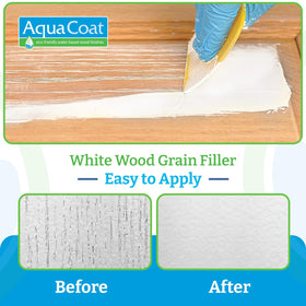 AquaCoat White Grain Filler suitable for exterior wood repair work.