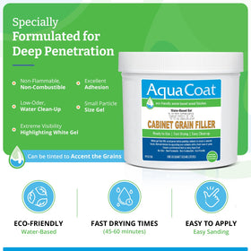 AquaCoat White Grain Filler after light sanding reveals smooth finish.