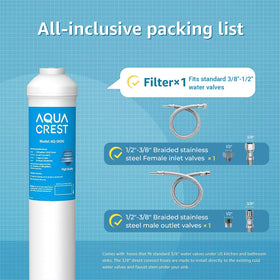 Aqua Crest 5KDC outlet hose ready to deliver filtered water to the faucet.