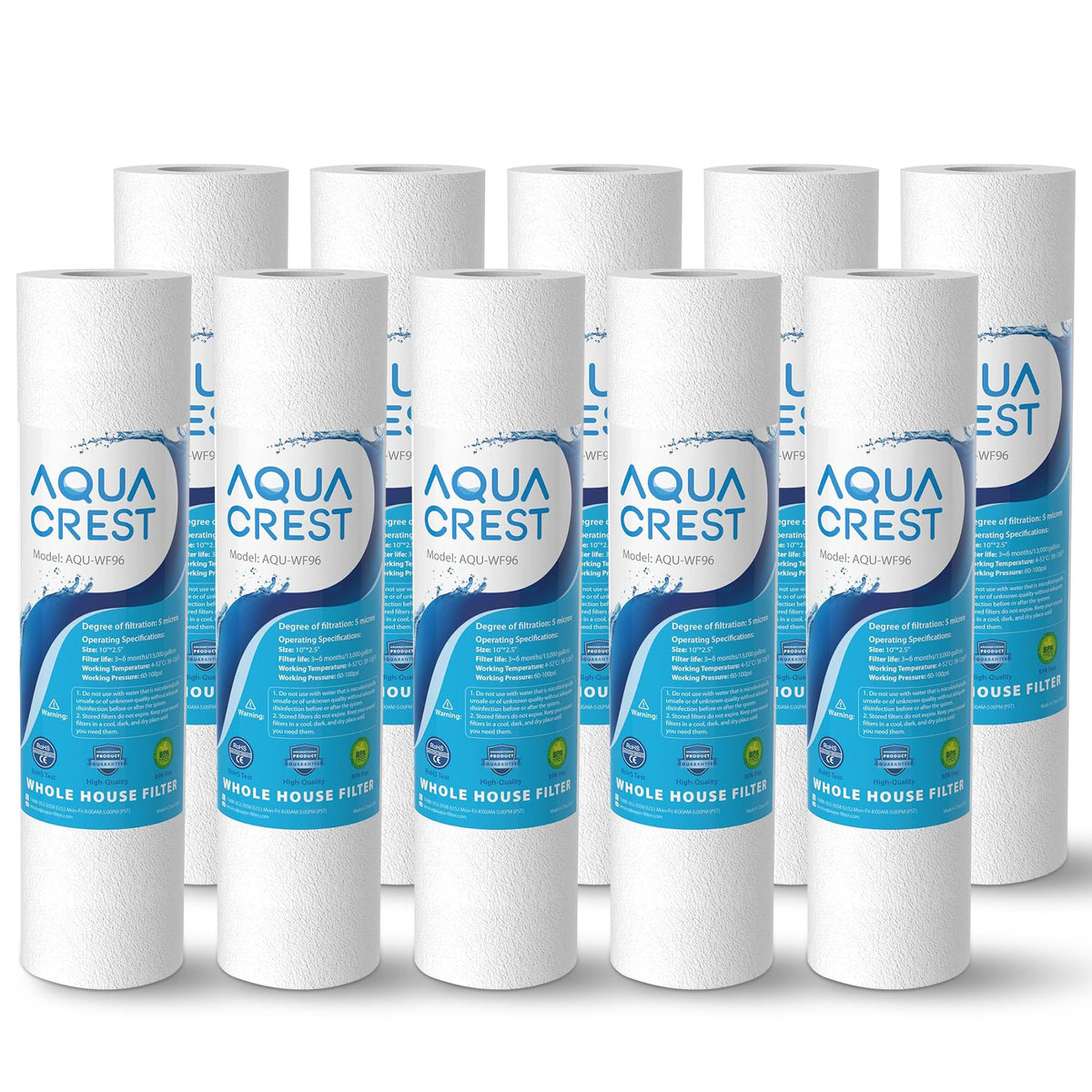 AQUA CREST AP110 filter closeup highlights pleated sediment removal.